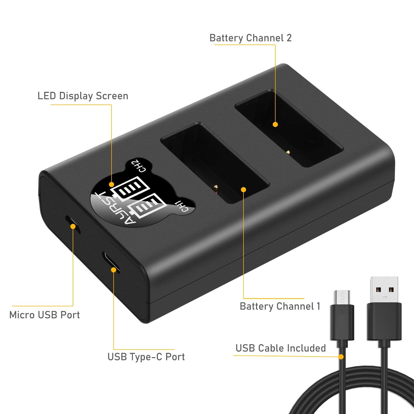 LP-E17 ładowarka USB podwójna lampa LED LP E17 z portem typu C do kamer kanonicznych EOS 750D 760D T6i T6s M3 Kiss X8i 8000D