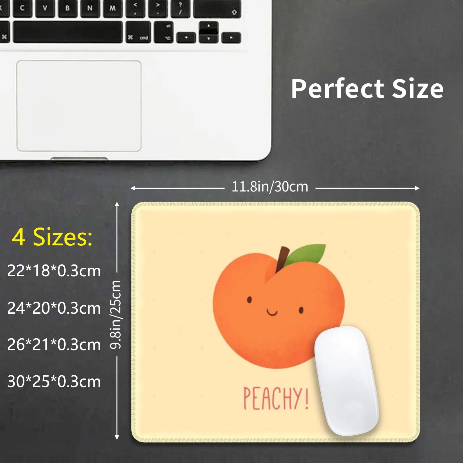 Peachy! Mouse Pad DIY Print Peach Peachy Food Foodie Eat Fruit Fruity Friend Best Friend Yum Yummy