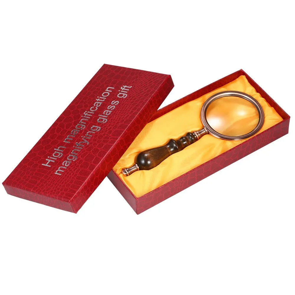 Handheld Magnifier 10X Reading Magnifying Glass Portable Jewelry Antique Loupe with High Magnification Power Lens