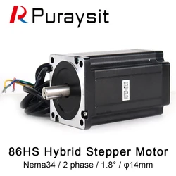 Puraysit Nema34 86HS156-6204A14-B35 2 phase 1.8° Hybrid Stepper Motor 3.6V 6.2A