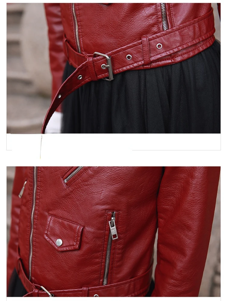 2021 Female Korean Version of Pu Leather Jacket Short Leather Jacket Spring and Autumn New All-match Motorcycle Leather Jacket