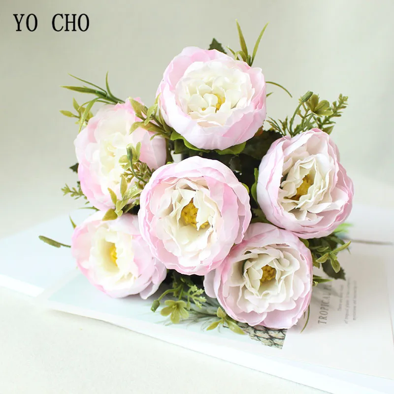 High Grade Silk Peony  Bridal Bouquet Artificial Peony Bridesmaid Bouquet Wedding Accessories for Home Store Wedding Decor