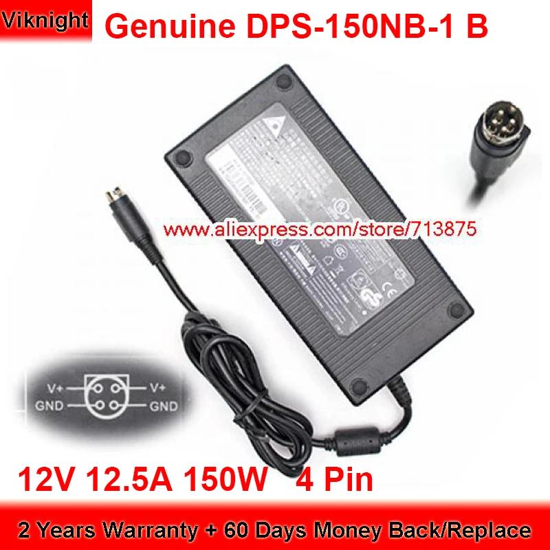 

Genuine DPS-150NB 150W Charger 12V 12.5A AC Adapter DPS-150NB-1 B for Delta DPS-150NB-1B Round with 4 Pin Power Supply