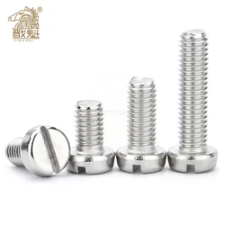 10/50pcs M1.6 M2 M2.5 M3 M4 M5 M6 304 A2-70 stainless steel GB65 Slotted Cap Head Slot Column Round Cheese Head Screw Bolt