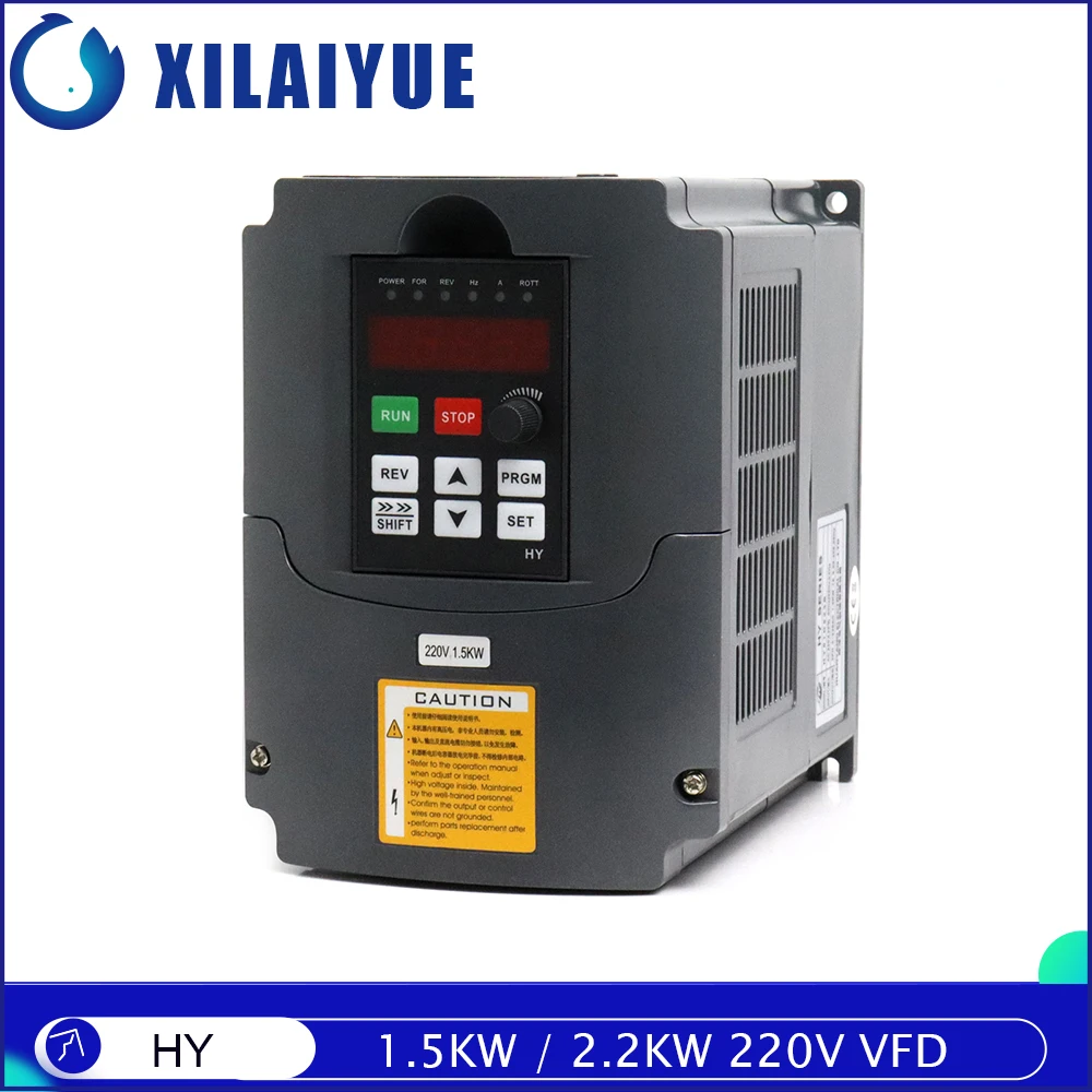 

1.5KW/2.2KW HY VFD Variable Frequency 110V/220V 3 Phase Inverter CNC Spindle Motor Speed Controller Drive 0-400Hz 3HP Output