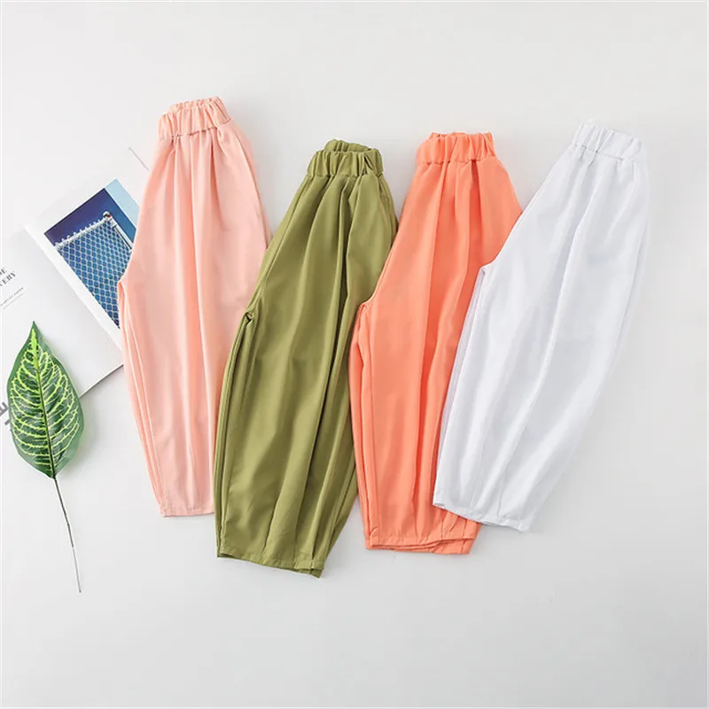 Teenage Girls Summer Pants 2023 Casual Fashion Loose Sport Pants Kids Wide Leg Pants School Children Trousers 6 8 10 12 Years