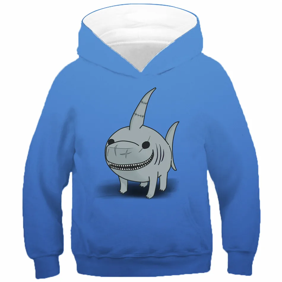 Animal Deep Sea Shark Print Boys Girls Hoodies Spring Autumn Children Hooded Sweatshirt Kids Pullover Baby Clothes Casual Tops