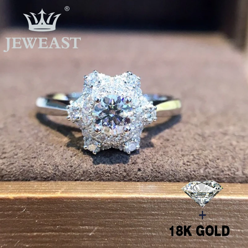 Natural Diamond 18K Gold Pure Gold Ring Beautiful Gemstone Ring Good Upscale Trendy Classic Party Fine Jewelry Hot Sell New 2023