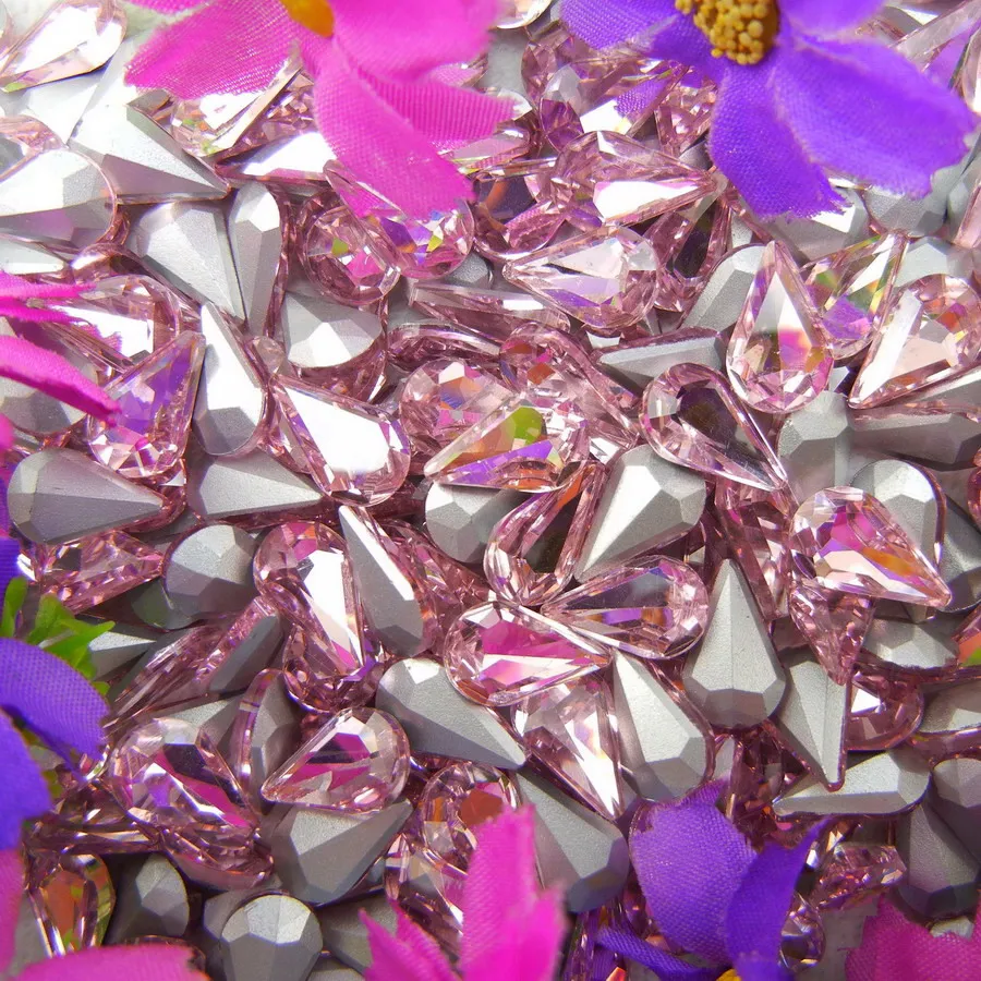Glaskristall 3*6mm 6*10mm 8*13mm Schöne Farben Wassertropfen Tränenform Klebe-Rhinestone-Perlen Nailart DIY Dekoration – Detail 7