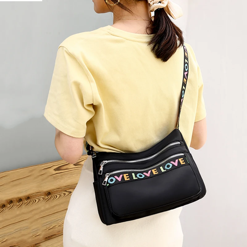Frauen Umhängetasche Wasserdichte Nylon Oxford Schulter Messenger Taschen Casual Große Kapazität Handtasche Damen Reise Einkaufstasche – Detail 11