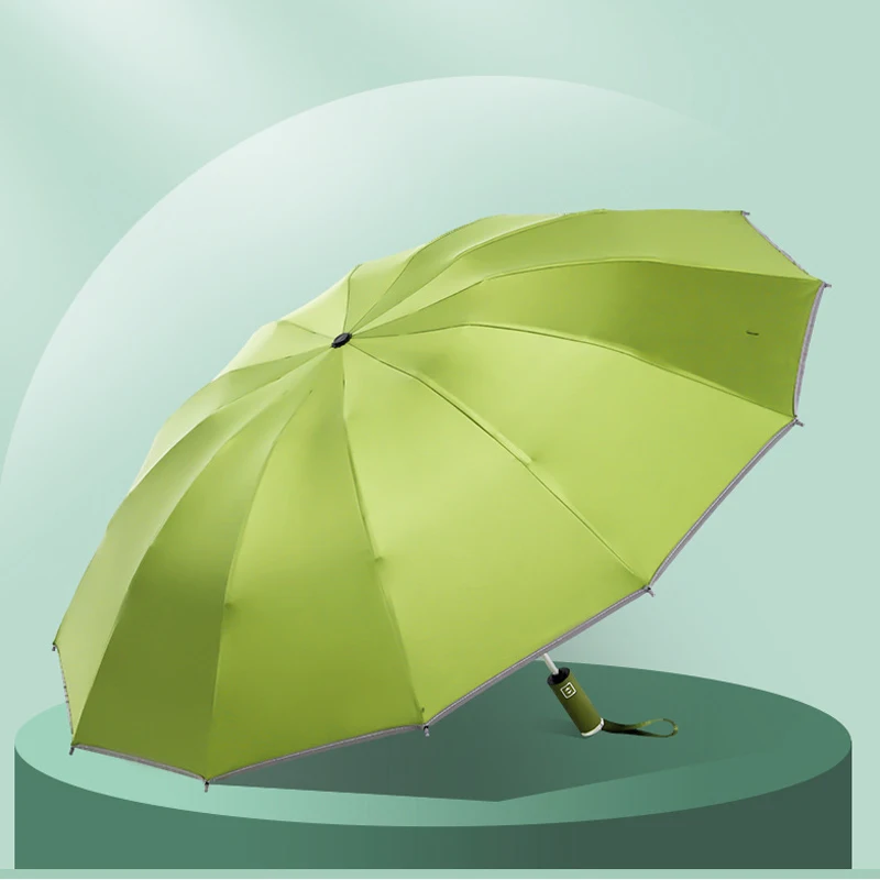 Automatic Folding Strong Umbrella for Men Women Windproof 12Ribs Reverse Umbrella Wind Resistant Trip Inverted Rain Umbrella