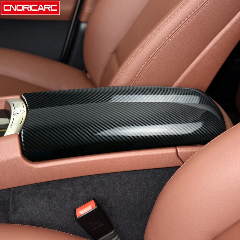 Carbon Fiber Color Center Console Armrest Storage Box Protection Cover Trim For BMW 5 Series GT F07 2010-2017 LHD Car Styling