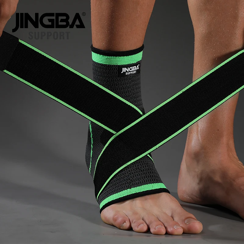 JINGBA SUPPORT 1PCS 3D Nylon Bandage Ankle Support Protector Football Basketball Ankle Brace Protective tobillera deportiva