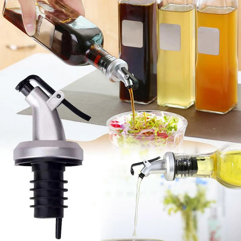 Oil Bottle Stopper Rubber Lock Plug Seal Leak-proof Food Grade Plastic Nozzle Sprayer Liquor Dispenser Wine Pourers Bar Tools