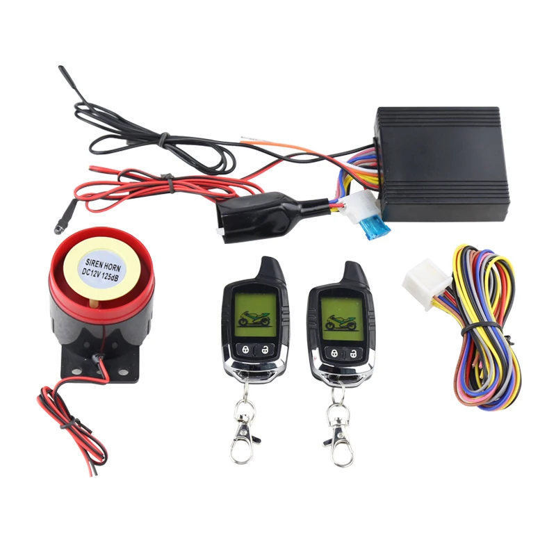 

2 way LCD remote controller remote engine start stop arm disarm shock sensor motorcycle security alarm system