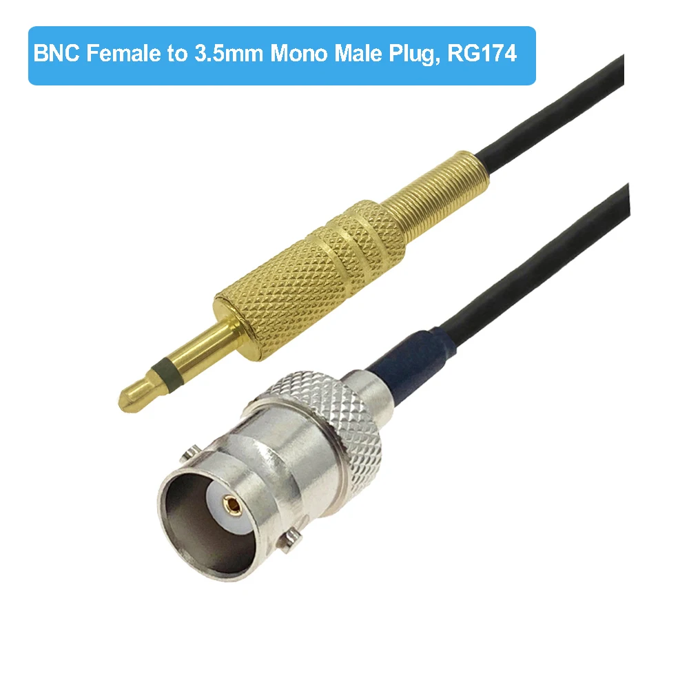 BNC Female Jack to 3.5mm Mono Male 1/8