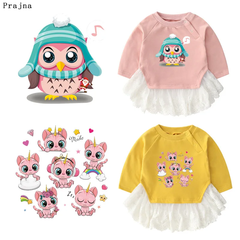 Prajna Owl kaola Patch Catoon Iron On Transfer Patches Heat Transfer Vinyl Patches Thermal Sticker Stickers On Baby Clothes DIY