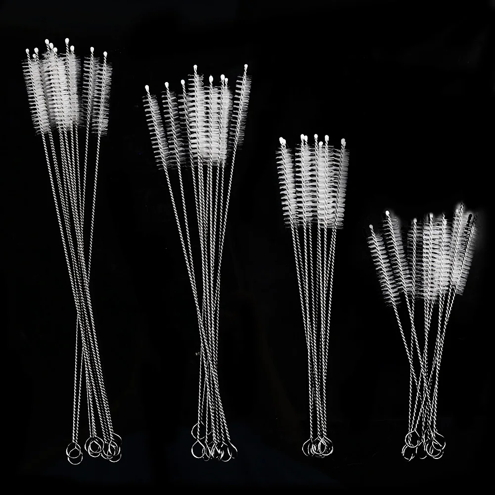 5PCS Stainless Steel Straw Cleaning Brush Fish Tank Pipe Brushes Reusable Soft Hair Suction Glass Tube Kitchen Cleaning Tools