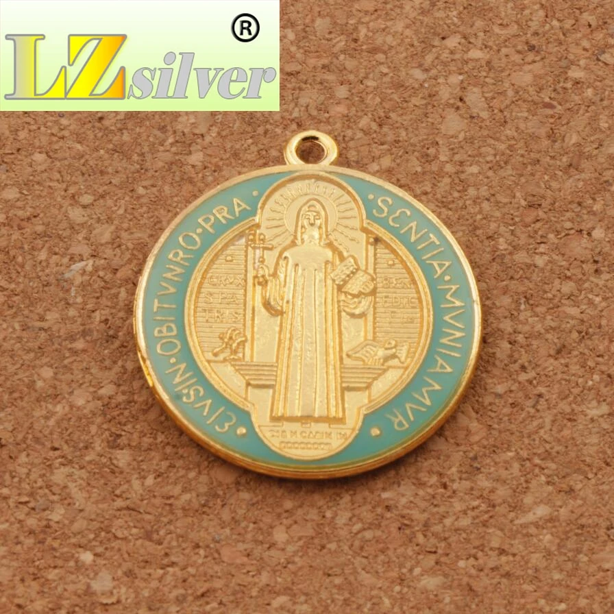 Enamel Saint Benedict Medal Cross Crucifix Smqlivb Spacer Beads 2pcs 3Colors Pendants Handmade Jewelry DIY L1668