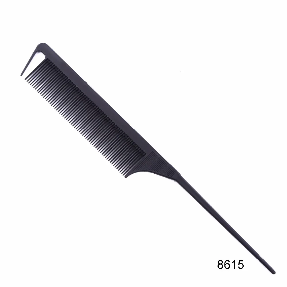 

1pc Hot Fashion Black Fine-tooth Comb Plastic Pin Anti-static Hair Style Rat Tail Comb 220x28x4mm Hair Styling Beauty Tools