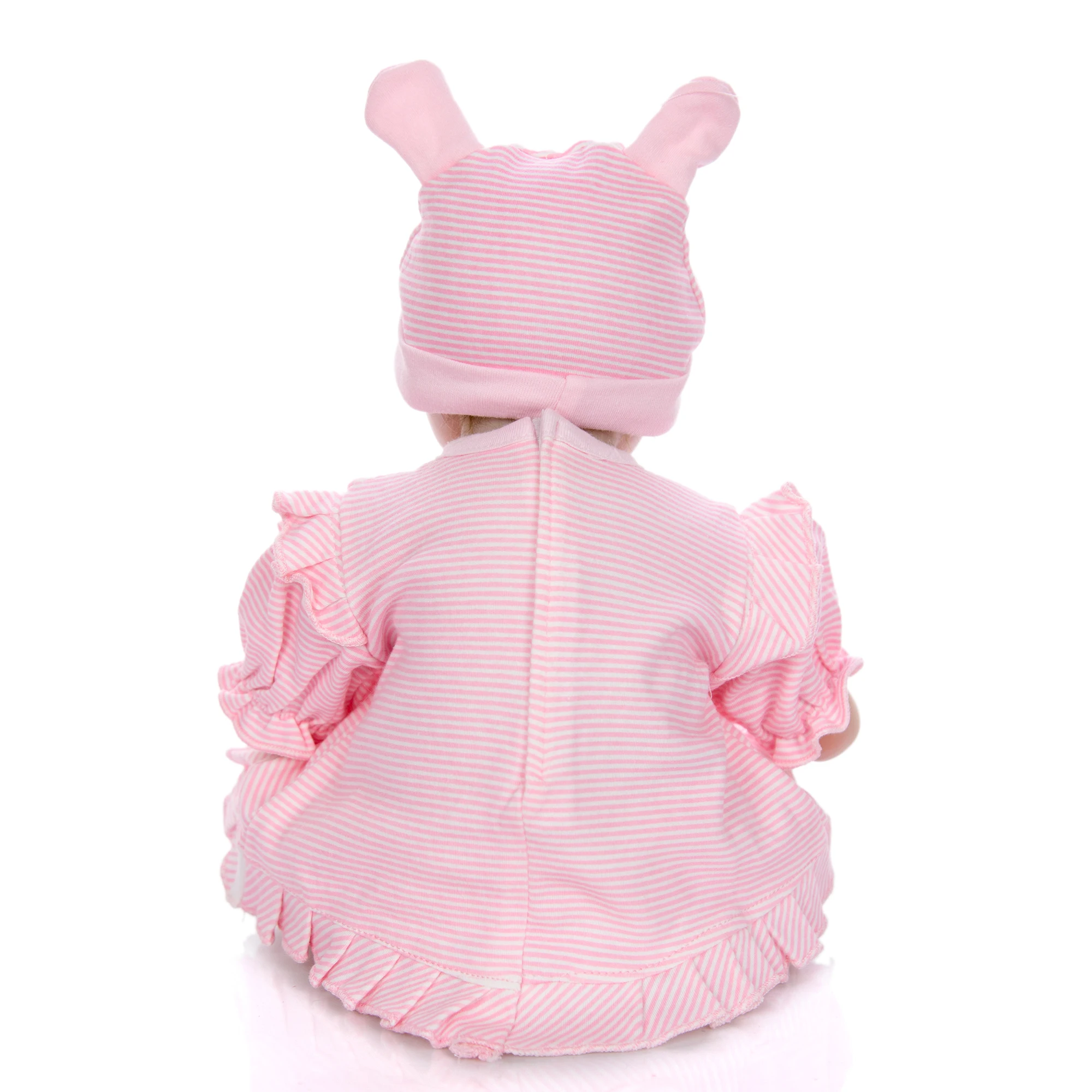 KEIUMI Pink Cute as sleeping 17 Inch 42 cm Lifelike Reborn Baby Doll Soft Silicone Reborn Little Baby Toy For Kid Birthday Gift