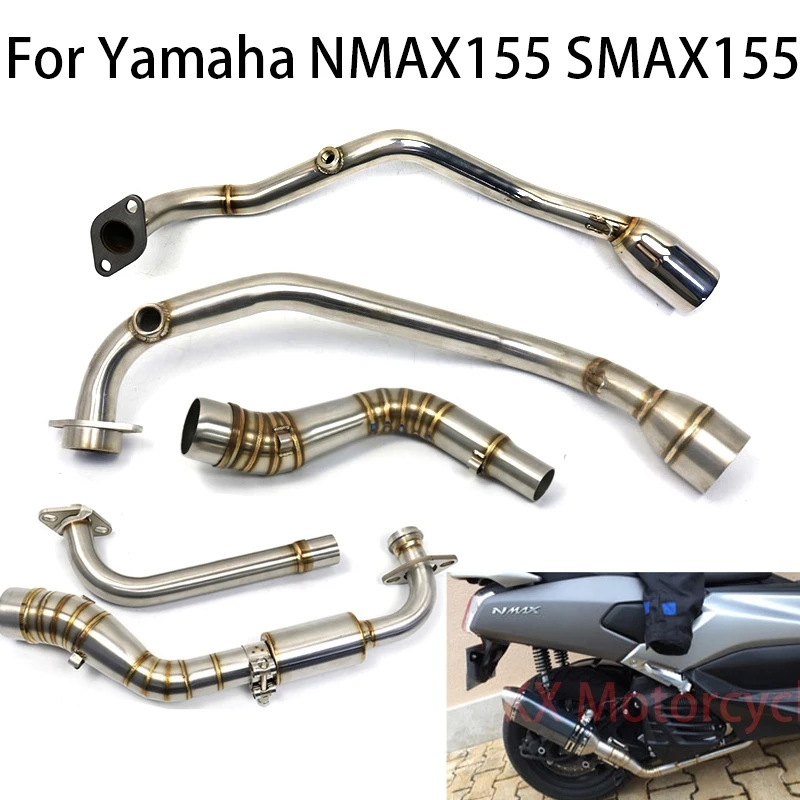 

For Yamaha NMAX155 NMAX125 SMAX155 Motorcycle Exhaust Front Pipe Muffler Middle Link Connect Pipe Motocross accessories