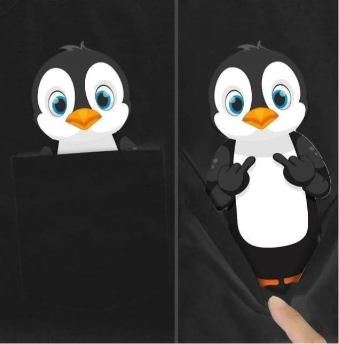 PLstar Cosmos T Shirt summer pocket penguin printed t-shirt men for women shirts tops funny cotton black tees 02