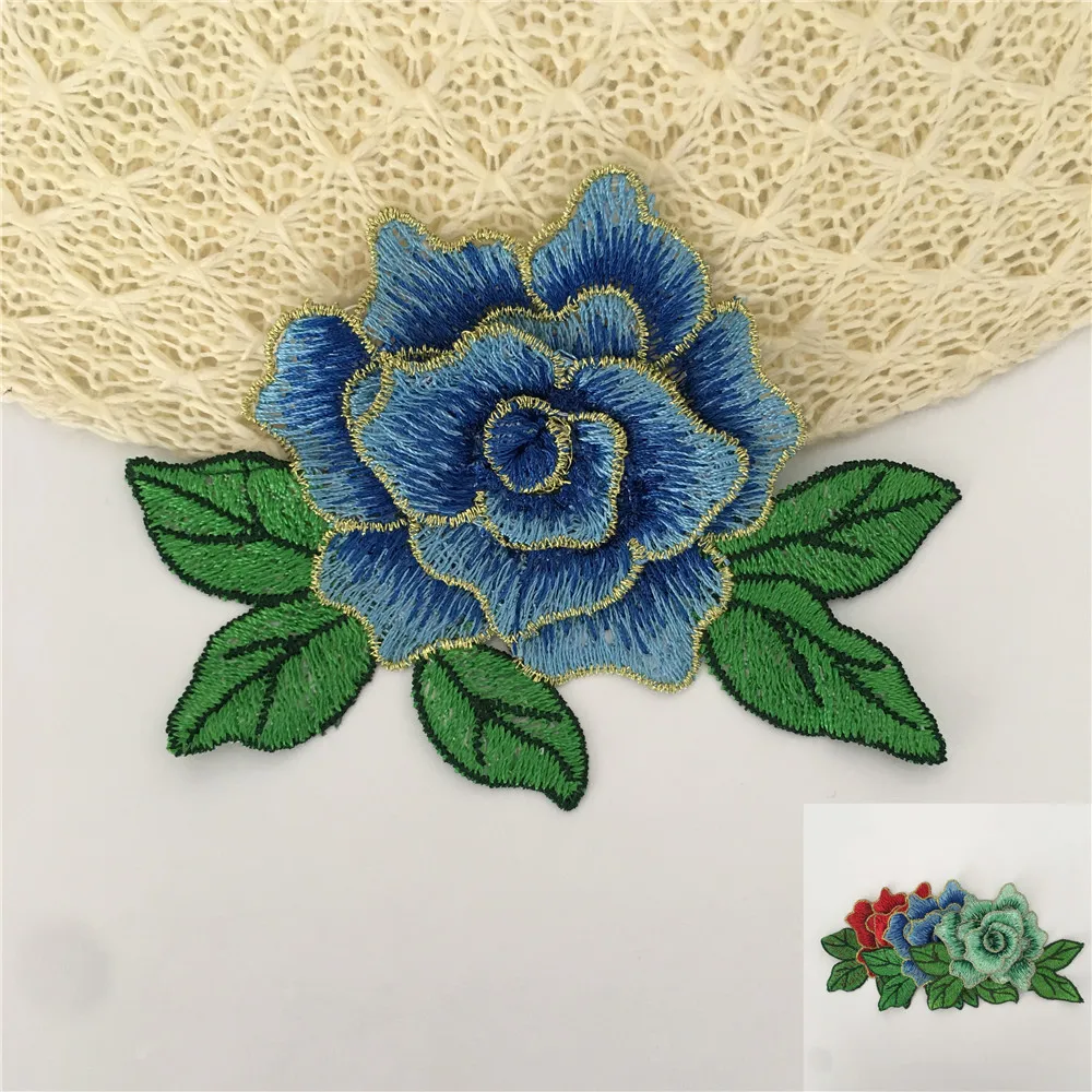 High quality 3D flower Polyester Lace fabric Embroidery Applique Lace Collar Sewing DIY Dresses Needlework Accessory 1 pcs sale