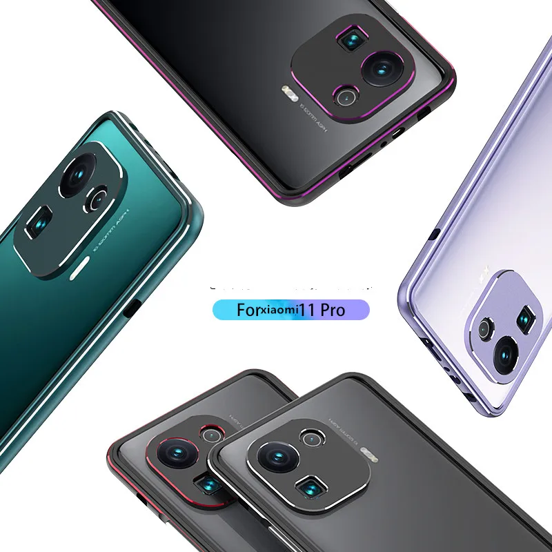 For Xiaomi Mi 11 Pro Aluminum metal bumper Frame Slim Cover phone case+ carmera Protector