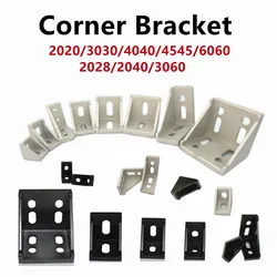 2020 2028 3030 3060 4040 4545 6060 20/30/40/45/60 Aluminum Profile Connector CNC Router Aluminum Corner Bracket 2040 3060  4545