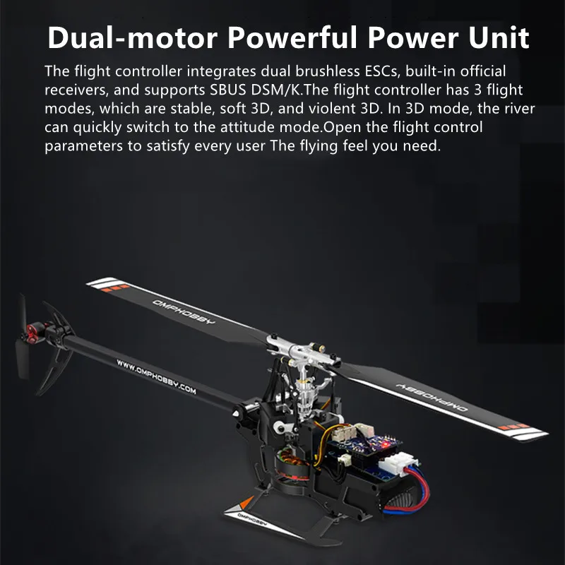 Professional Dual Brushless 6CH Remote Control Helicopter 150M 3 Flight Mode Low Noise 3D Stunt High Precision RC Helicopter Toy