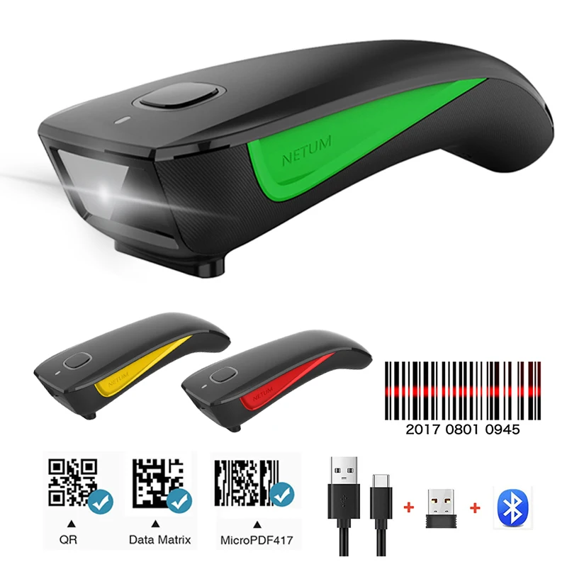 Hot Sale Pocket QR Bar code Reader PDF417 Portable Wireless Bluetooth 1D 2D Barcode Scanner Support IOS Android Mobile Payment