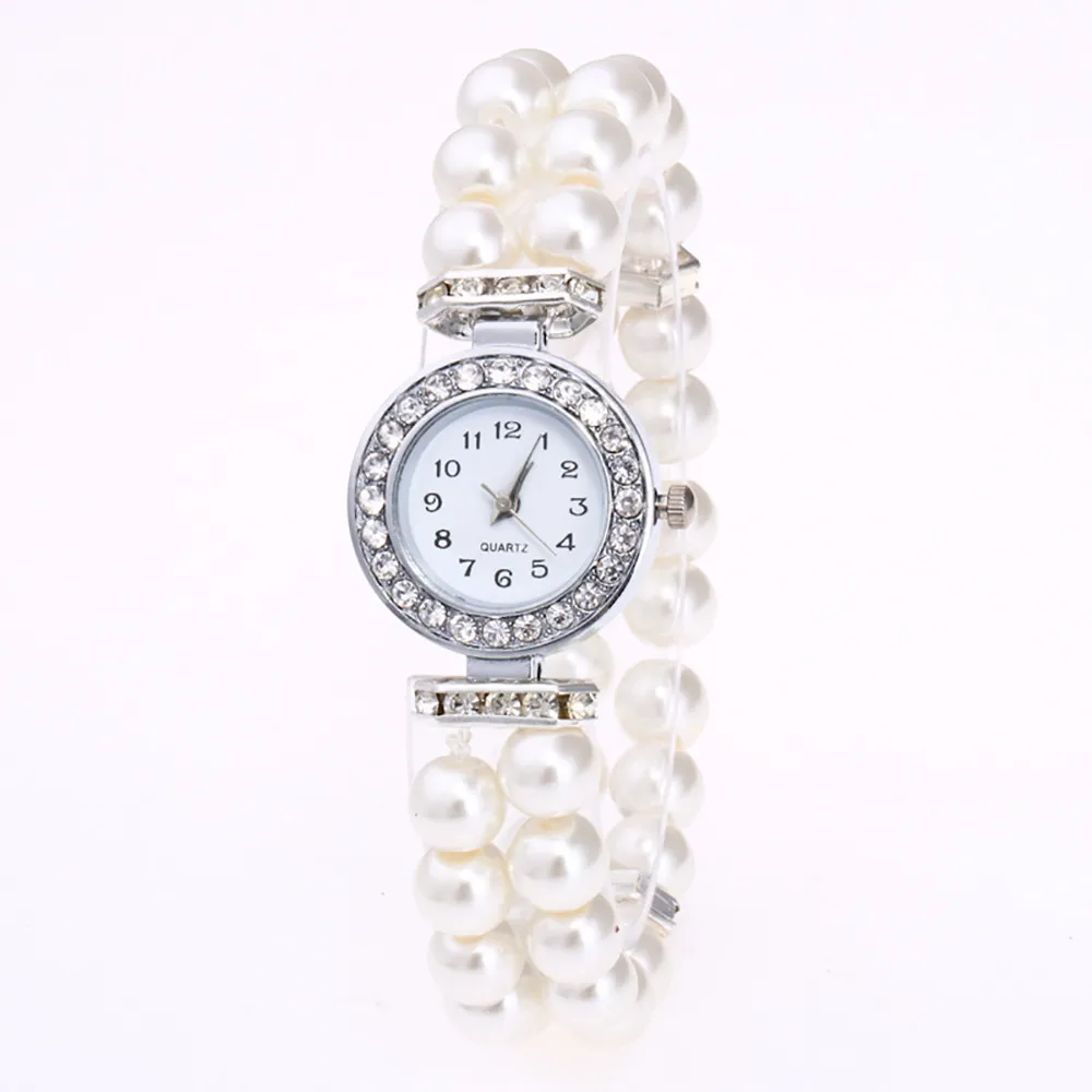 Women Quartz Analog Pearl String Watch No Strap Wristwatch Yazole Top Brand Luxury Casual Watches Reloj Mujer Zegarek Damski New