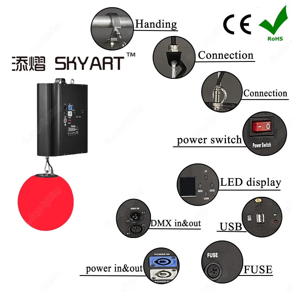 Skyart-sistema de iluminação de cristal cinético, guincho com luz de led, desenho de discoteca, elevação de cibe, voo cinético