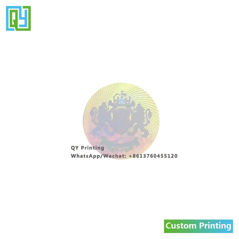 10000pcs 20x20mm Custom 3D Hologram Transparent Foil 3D Laserable Stickers Gold Hologram QR Code Brand Labels