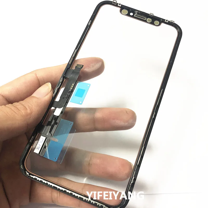 15/20個originatested iphone 11 xrタッチパネルスクリーンデジタイザセンサガラスのフレーム + ocaフィルム接着剤スクリーンカバー修復