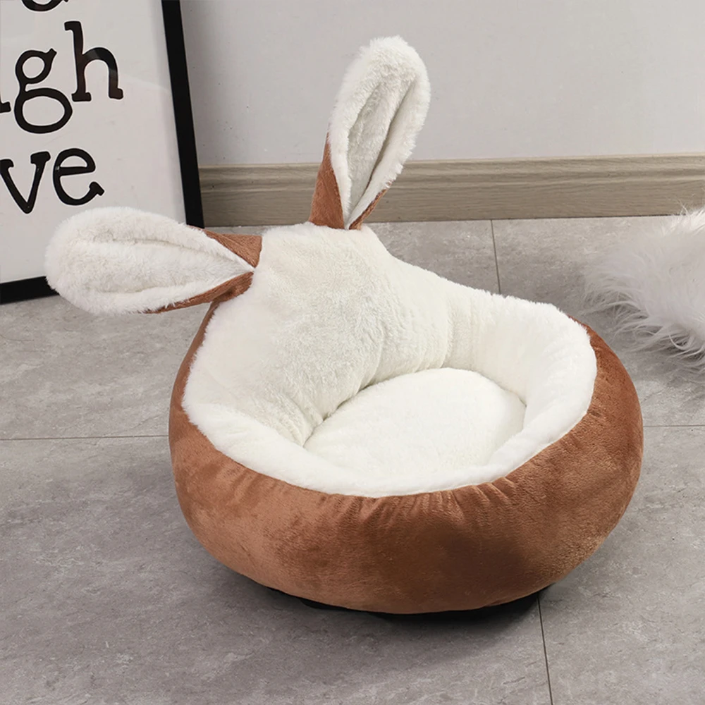 Cute Rabbit Ears Cat Bed Dog Sofa Soft Warm Fluffy Sleeping Basket Comfortable Dog Nest Small Medium Dogs Cats Teddy House Bed