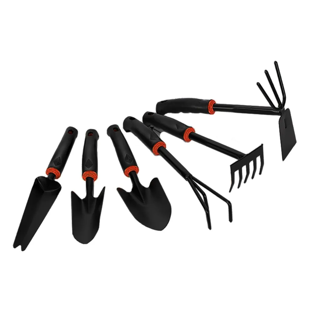 1Pcs Garden Tools Black Plastic Handle Spray Plastic Two-end Hoe Dual-use Hoe Five-tooth Rake Shovel Outdoor Hoe Flower Shovel