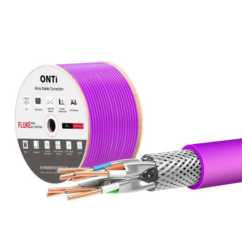 RJ45 CAT8 SHIELDED CABLE 40Gbps 2000MHz S/FTP 22AWG 4PR OXYGEN-FREE COPPER LSZH ANSI/TIA 568C.2-1& ISO/IEC TR 11801