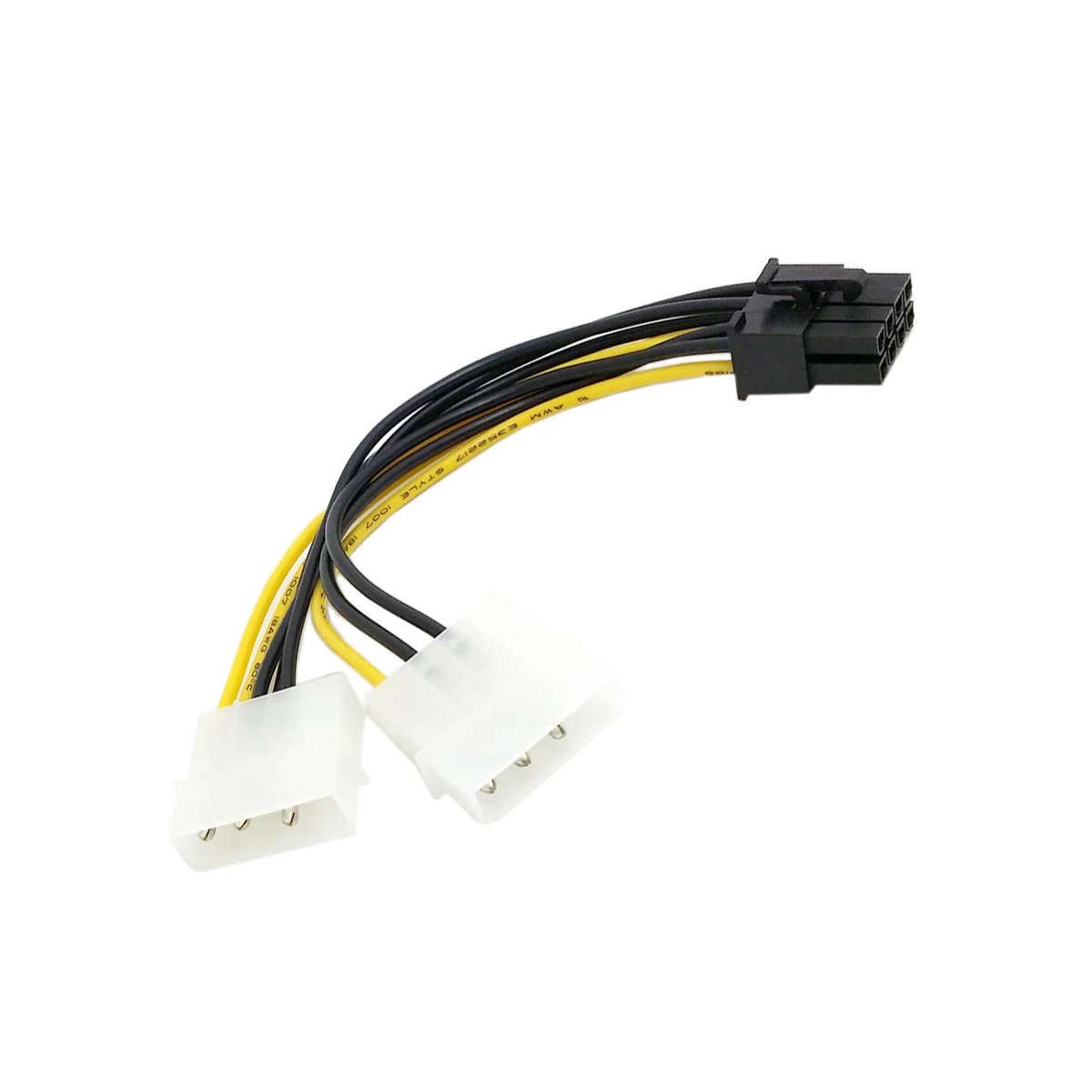 Câble d'alimentation pour carte vidéo, en forme de Y, PCI Express vers les touristes, Molex, 8 broches, 4 broches, 18cm