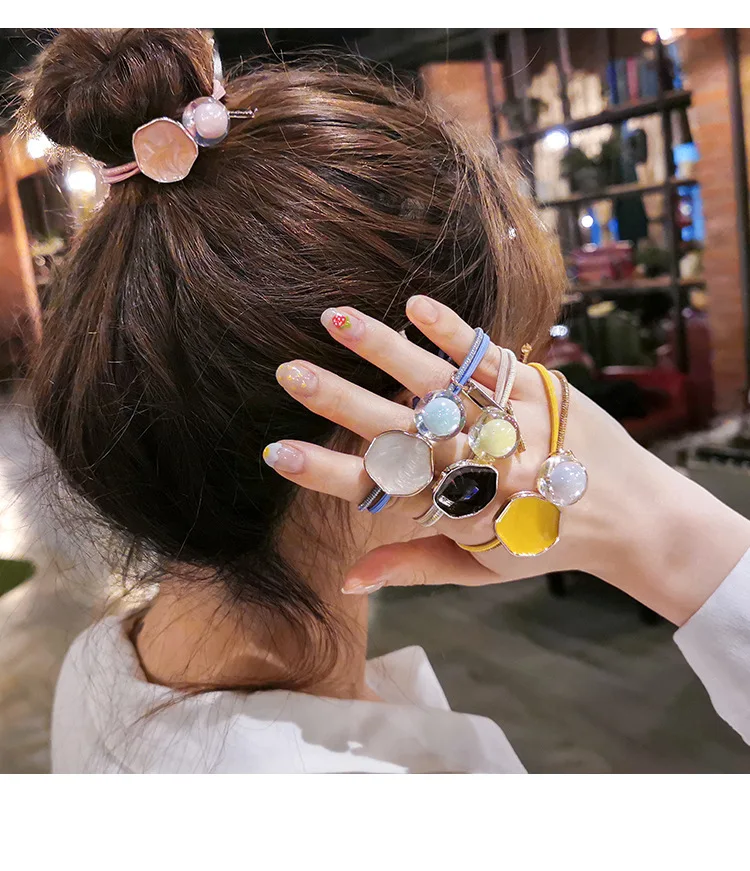 

120Pcs/Lot DIY Simple Multi Transparent Jelly Balls Hair Rings Oil-Drop Rubber Band Styling Tools Accessories HA1350