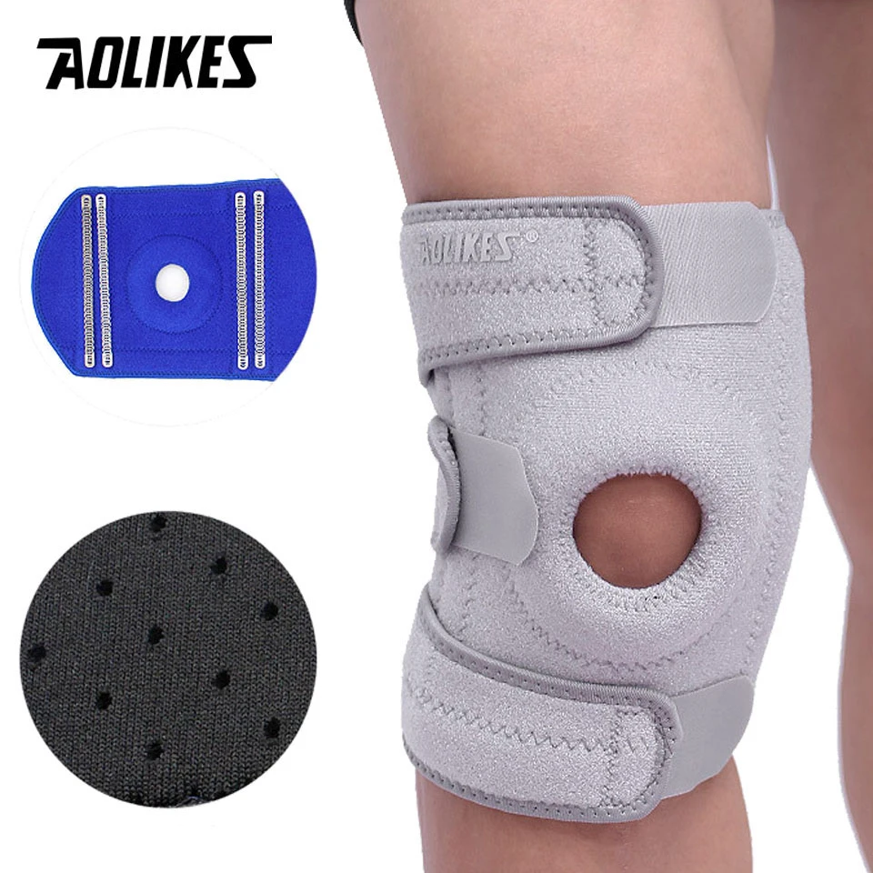 AOLIKES 1PCS Adjustable Relieve Stress Knee Pad Sport Non slip knee Protection Fitness Cycling Basketball Knee Support Braces