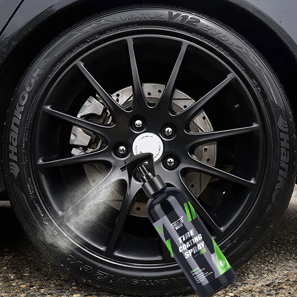 HGKJ S22 Black Car Tire Blackening Shine чернение шин Ceramic Coating Spray Liquid Refurbishing Agent Auto Washing  Accessories