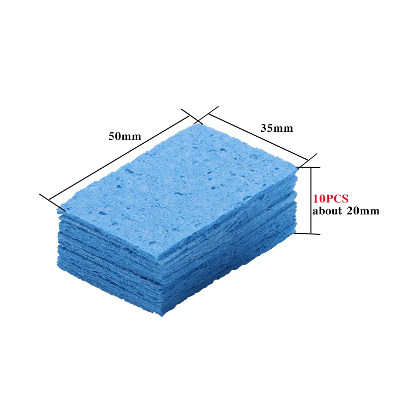 10PCS/Lot Electric Soldering Iron Cleaning Sponge Blue Cleaner Sponge Pads For Welding Soldering Iron Tip