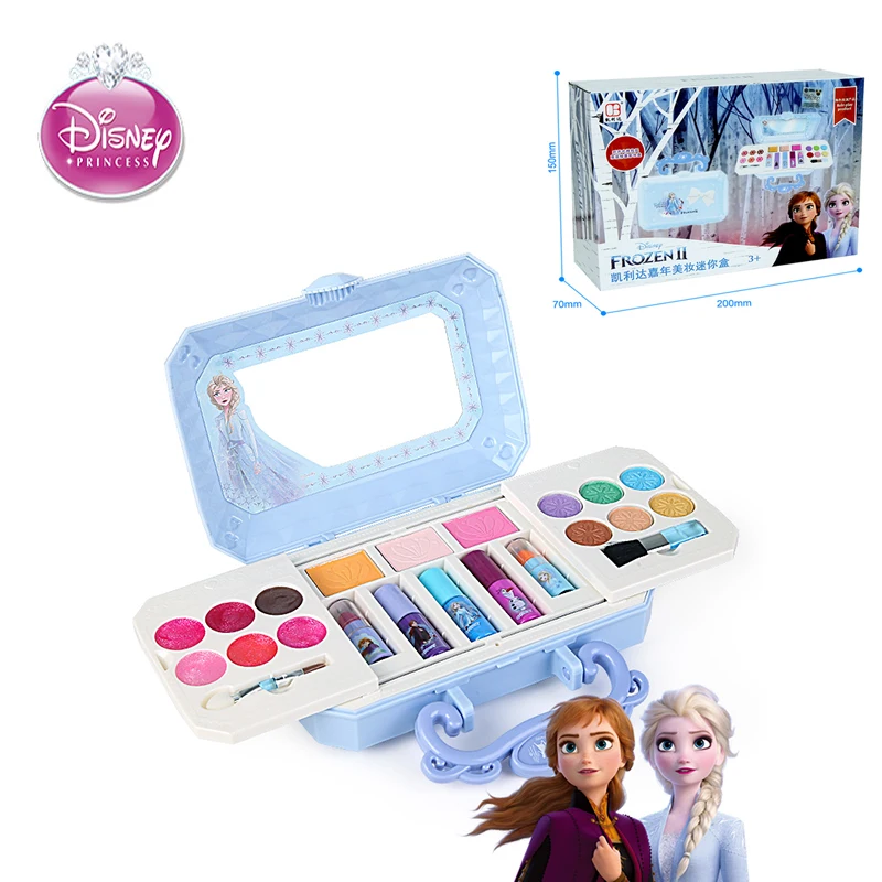 Ensemble de maquillage de princesse Disney pour filles, reine des neiges, ensemble de cosmétiques, véritable beauté, boîte avec boîte, cadeau de Noël pour enfants, original, nouveau