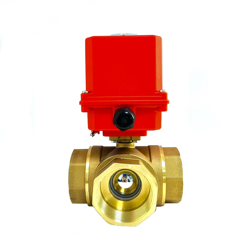 

2 inch 3 Way Motorized Ball Valve Electric Ball valve Brass DN50 Ball Valve Three Line Two Point Control