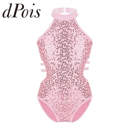 AqLeotards-Combinaison de brevde Ballet pour Enfant Fille, Vêtement de brevà Paillettes de Rotterdam Kly, Découpes en Fibre, Bretelles au Dos à la Taille