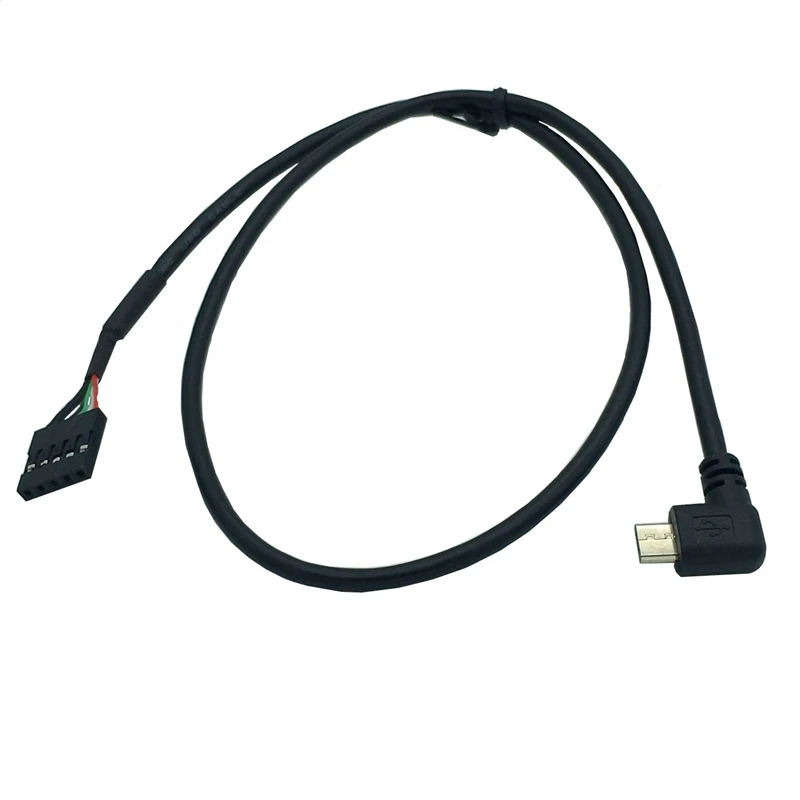 USB Motherboard Data Cable Micro 5Pin Left Right Bend Male/DuPont 2.54/1*5P 0.5m Android Phone Data Cable