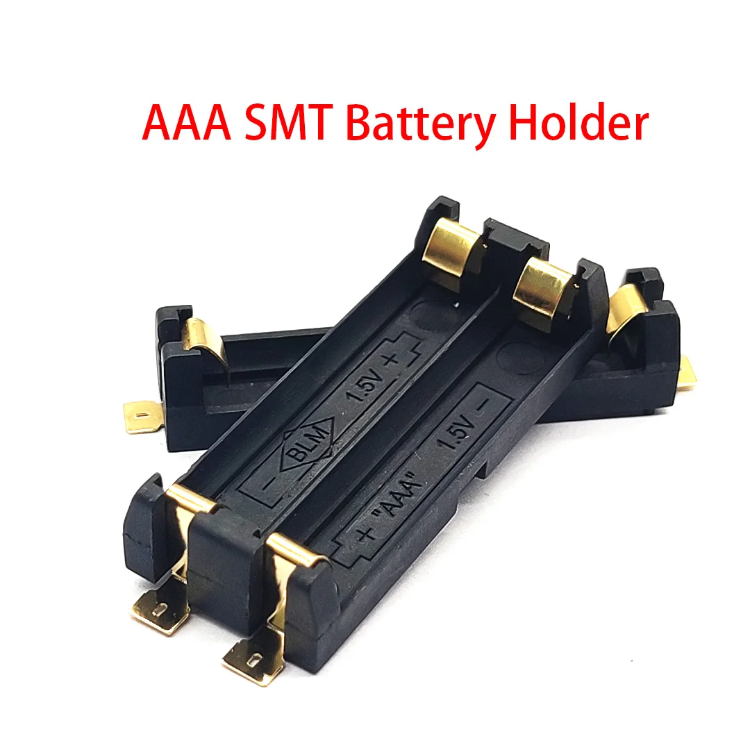 1/2 Slot AAA Battery Holder SMD SMT Battery Box With Bronze Pins DIY Lithium Battery Spring Box