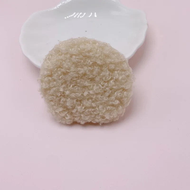 30 Stück/Los 5,5*5cm Plüsch Zweiseitig Samt Runde Katzenohren Gepolsterte Applikationen DIY Handgemachte Kinder Haarspangen Zubehör – Detail 4